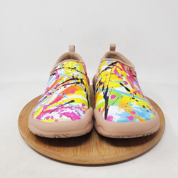 UIN Shoes Womens 5 Slip On Loafer Colorful Wearable Art Paint Splatter - Picture 4 of 12